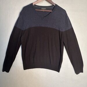Banana Republic Mens Size Large 100% Merino Wool Sweater Blue And Black